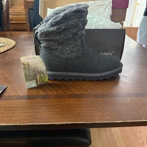 BearPaw Charcoal Fur Boots